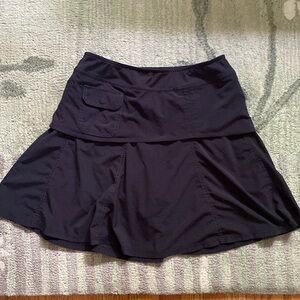 Athleta Wherever Skort Womens Black Layered Flare Skirt Size 4